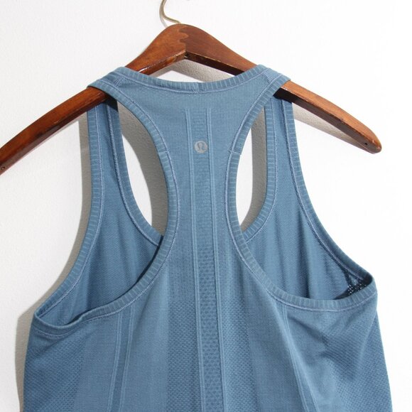 Lululemon Swiftly Tech Racerback Illuminight Blue Tank Top Silverescent Sz 6 - Picture 6 of 10